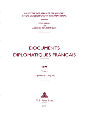 cover image of Documents diplomatiques français